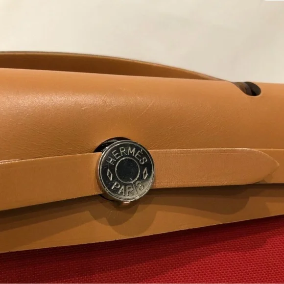 π§‘2X HPπ§‘ Hermes Red/Orange Canvas Herbag SKU #883269 (Gently Used) - Picture 7 of 16
